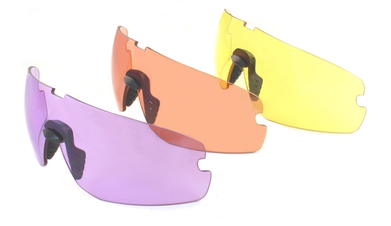 Evolution Eyewear VELOCITY 4 LENS SET SUPPLIED WITH GREY,ORANGE,YELLOW & PURPLE LENSES SHOOTING...