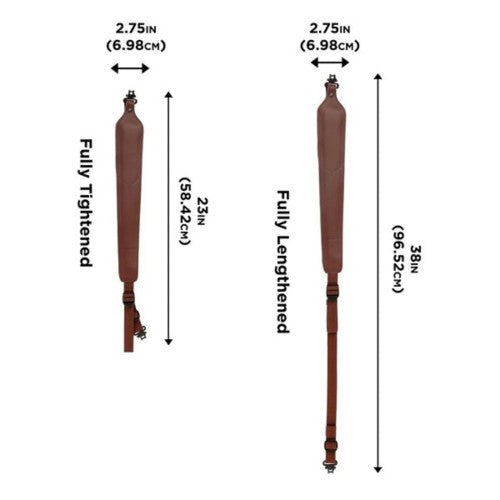 Allen RIFLE SLING DEER HEAD LEATHER WITH SWIVELS