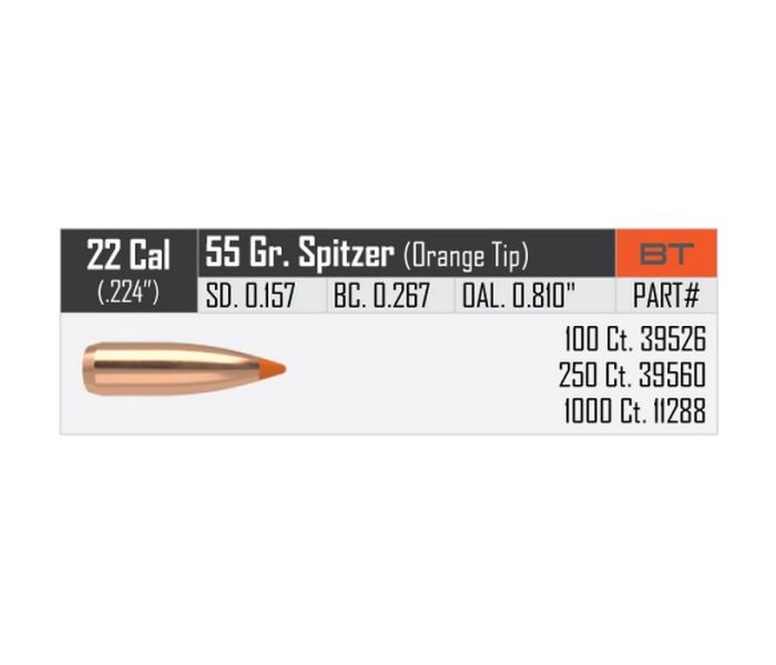Nosler P 224 55GR NOSLER BALLISTIC TIP (100)