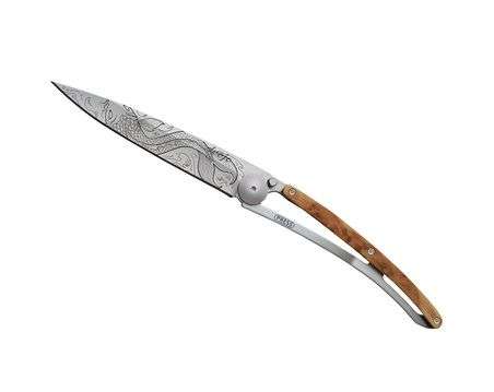Deejo KNIFE DEEJO 37G JUNIPER WOOD / FISH SILVER BLADE (DEEJ005)