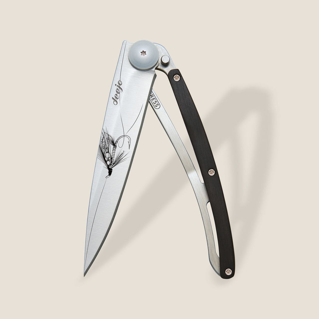 Deejo KNIFE DEEJO 37G EBONY SILVER BLADE (DEEJ003)