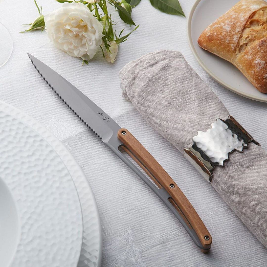 Deejo STEAK KNIVES SERRATED , OLIVE WOOD (6)