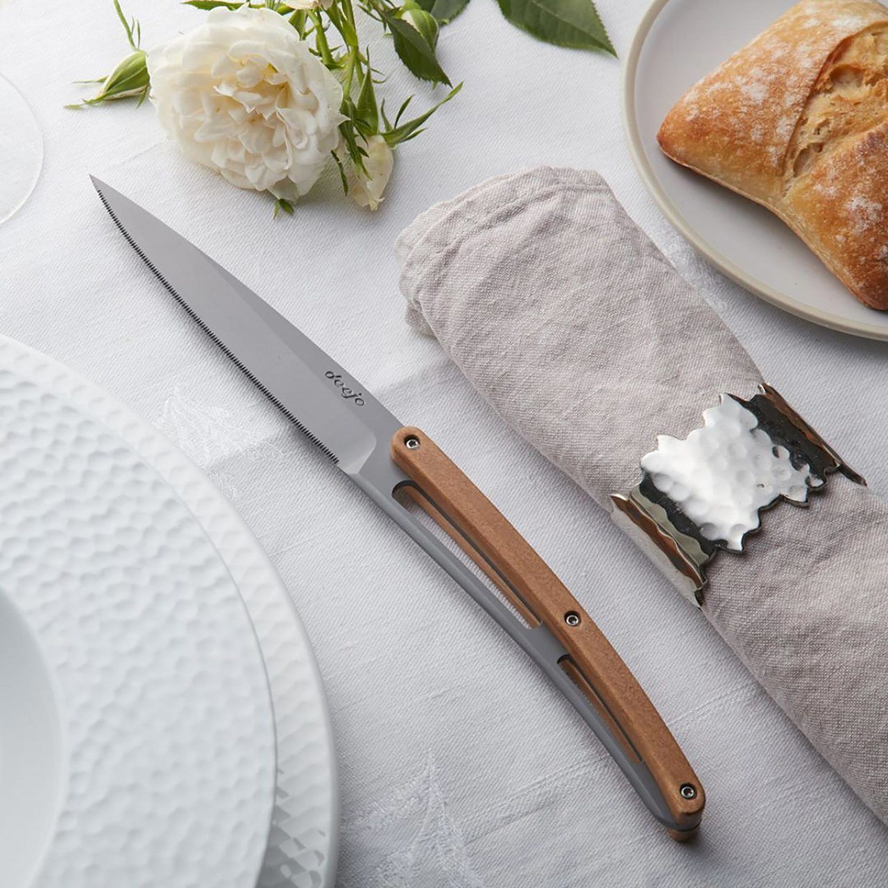 Deejo STEAK KNIVES SERRATED , OLIVE WOOD (6)