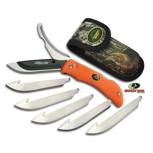 OUTDOOR EDGE RAZOR PRO 3.5'' SILVER BLADE + GUTTING BLADE FOLDER,BLACK HANDLE...