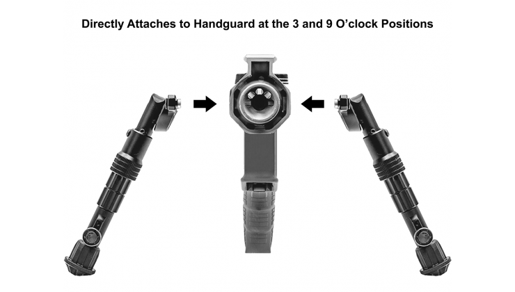 Utg RECON FLEX® KEYMOD BIPOD, MATTE BLACK, 5.7&