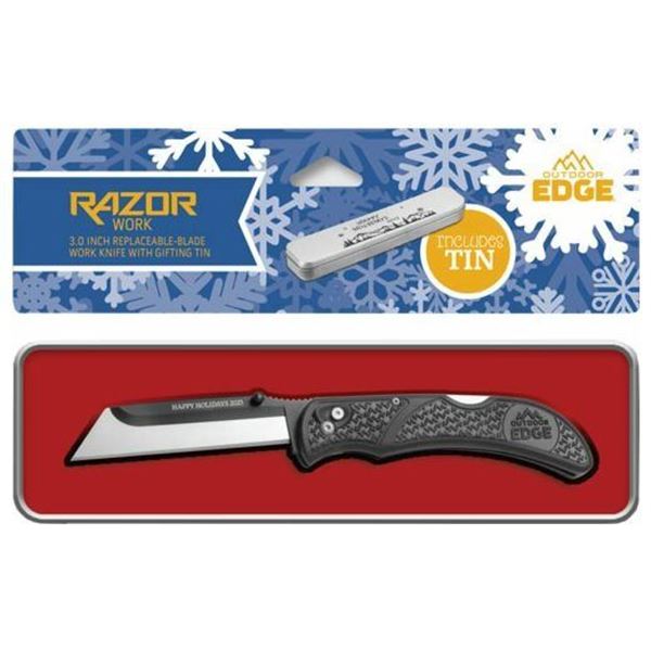 OUTDOOR EDGE RAZOR WORK 3,0'' SILVER BLADE ,BLACK HANDLE (ACCEPTS 300 AND 301...