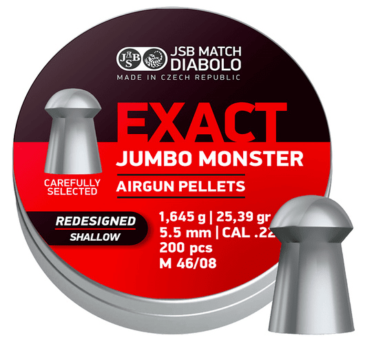 Spring Airguns 5.52MM JSB JUMBO EXACT MONSTER (200) 25.4GR REDESIGNED SHALLOW