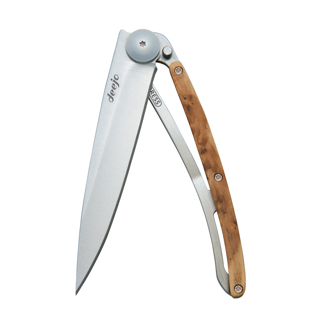 Deejo KNIFE DEEJO 37G JUNIPER WOOD / ART NOUV SILVER BLADE (DEEJ004)