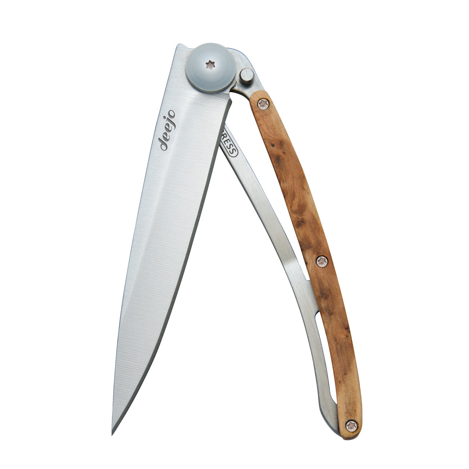 Deejo KNIFE DEEJO 37G JUNIPER WOOD / ART NOUV SILVER BLADE (DEEJ004)