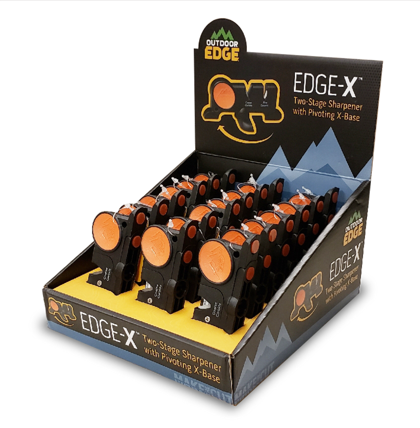 OUTDOOR EDGE EDGE-X 2-STEP SHARPENER DISPLAY 18 PC