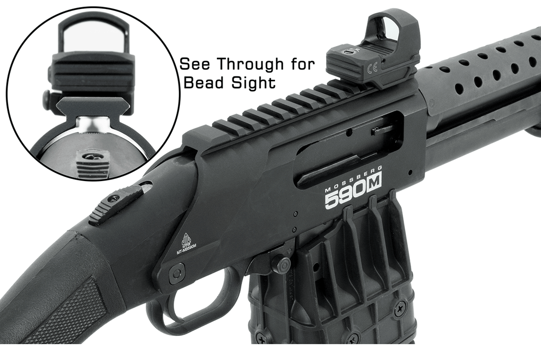 Utg 590M MAG-FED FULL LENGTH OPTIC MOUNT, 12 GAUGE + SHOT SHELL CARRIER