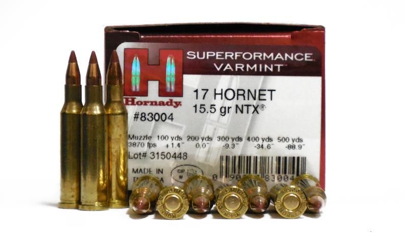 Hornady AMMO 17 HORNET 15.5GR HORNADY NTX SPF (25)
