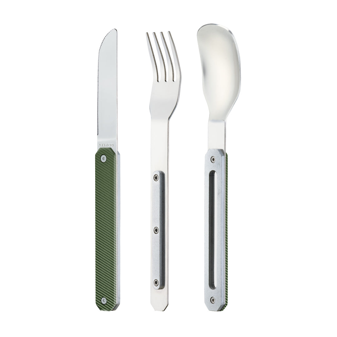 Deejo AKINOD STRAIGHT CUTLERY KAKI ALUMINIUM