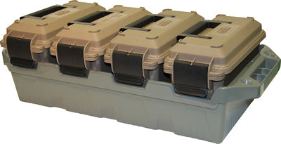 Mtm Case-Gard MTM AMMO CRATE 4-CAN FDE/FOREST GREEN