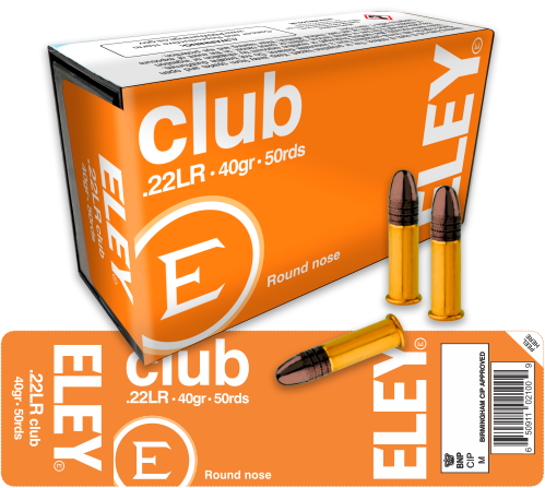 Eley Rimfire Ammo .22LR CLUB ROUND NOSE /50 40gr
