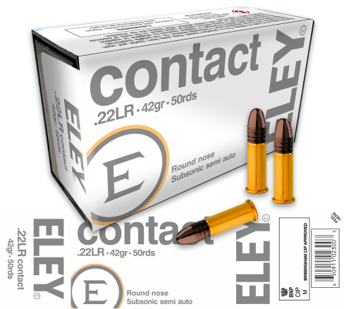 Eley Rimfire Ammo .22LR CONTACT SUBSONIC SEMI AUTO PER 50