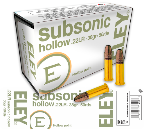 Eley Rimfire Ammo .22LR SUBSONIC HOLLOW POINT PER 50