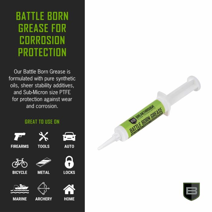 Breakthrough BATTLE BORN GREASE FORTIFIED WITH PTFE 12CC SYRINGE