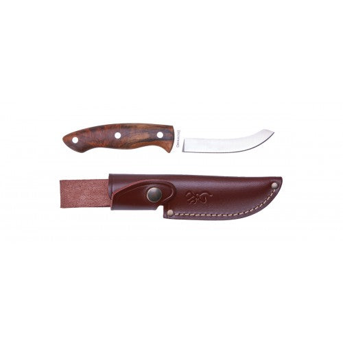 Browning KNIFE  MADERA FIXED WALNUT LEATHER SHEATH 10CM