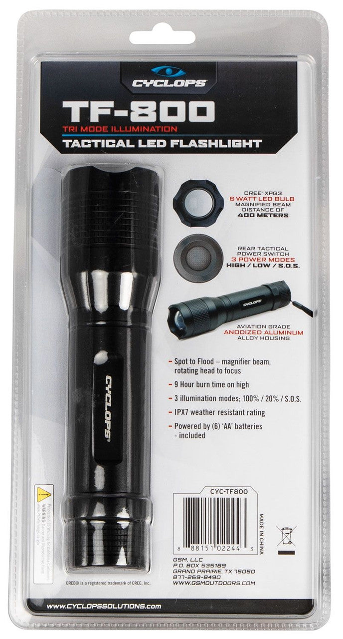 Cyclops Spotlights CYCLOPS 800 LUMENS TACTICAL FLASHLIGHT