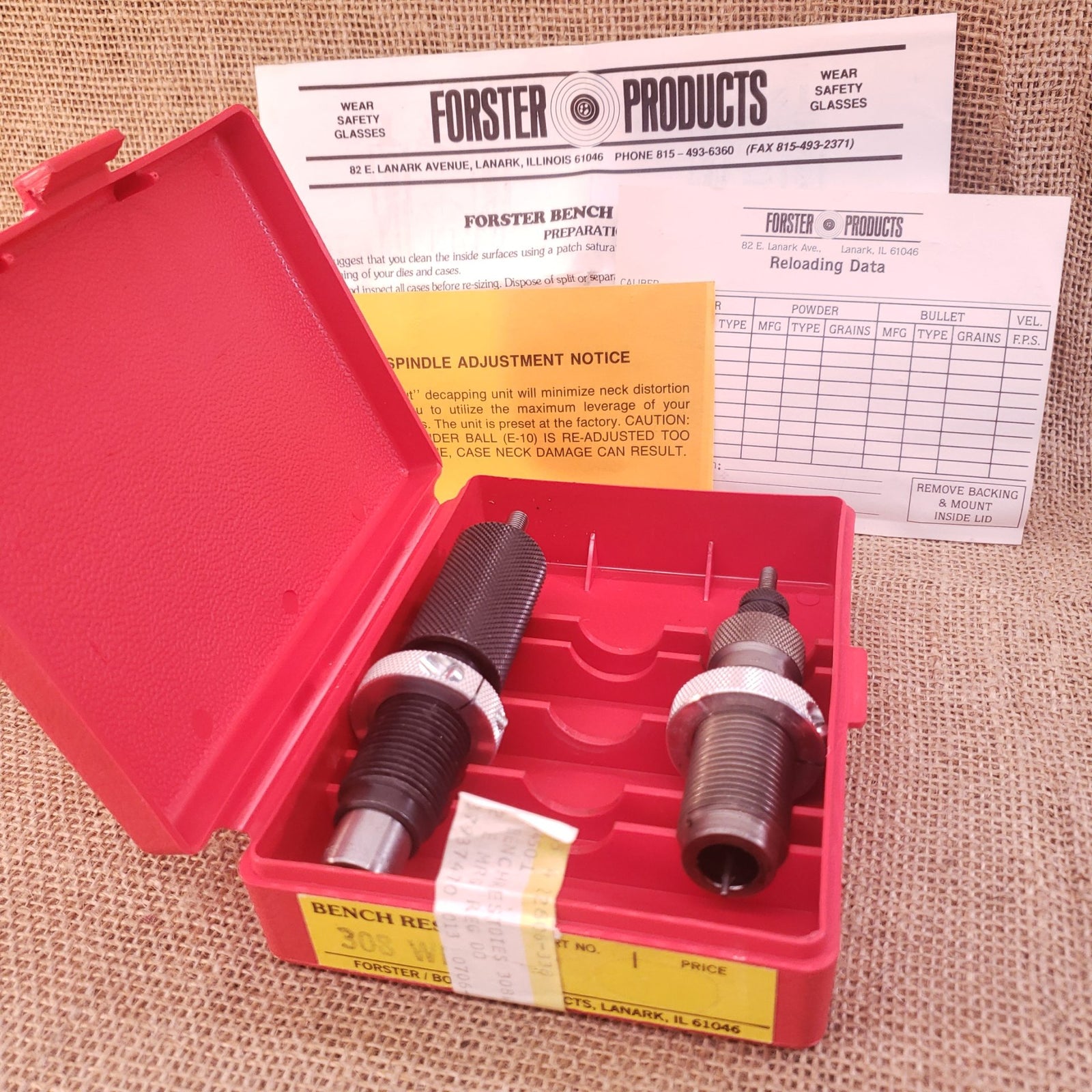 Powder Measure FORSTER 308 WIN DIE SET - BENCH REST