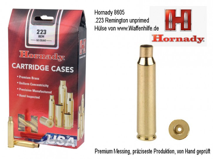 Hornady B 223 REM HORNADY UNPRIMED (50)