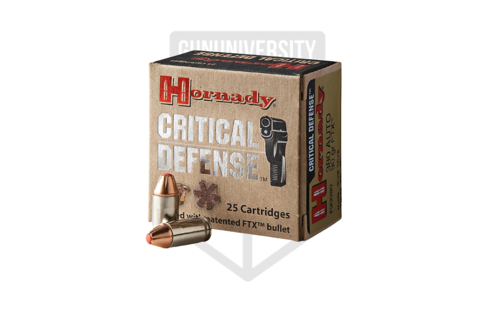 Hornady AMMO 380 AUTO 90GR HORNADY FTX CDEFENSE (25)