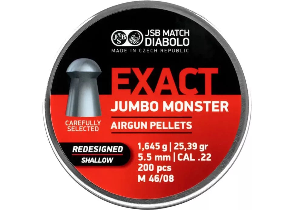 Jsb PELLET JSB EXACT JUMBO MONSTER REDESIGNED SHALLOW 5.52MM/.22 25.39GR (200)