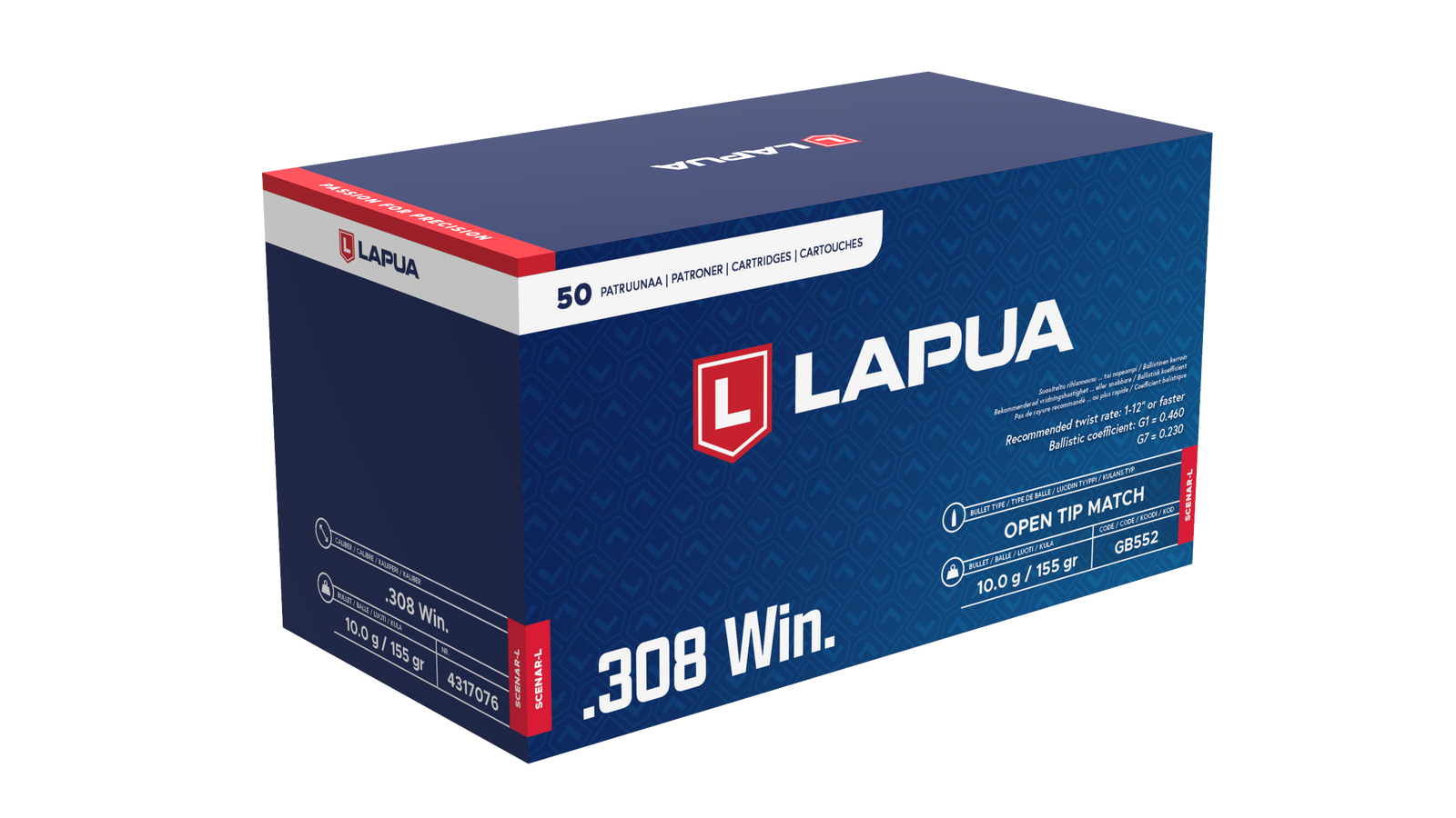 LAPUA AMMO 308 WIN LAPUA SCENAR OTM 155 GR (50)