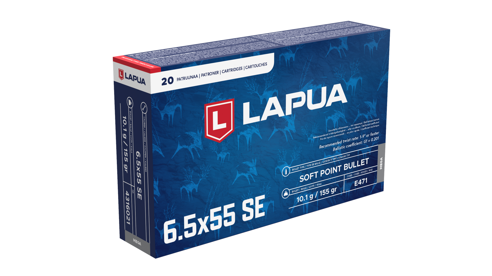 LAPUA AMMO 6.5X55 SWE MEGA SP 156GR (20)