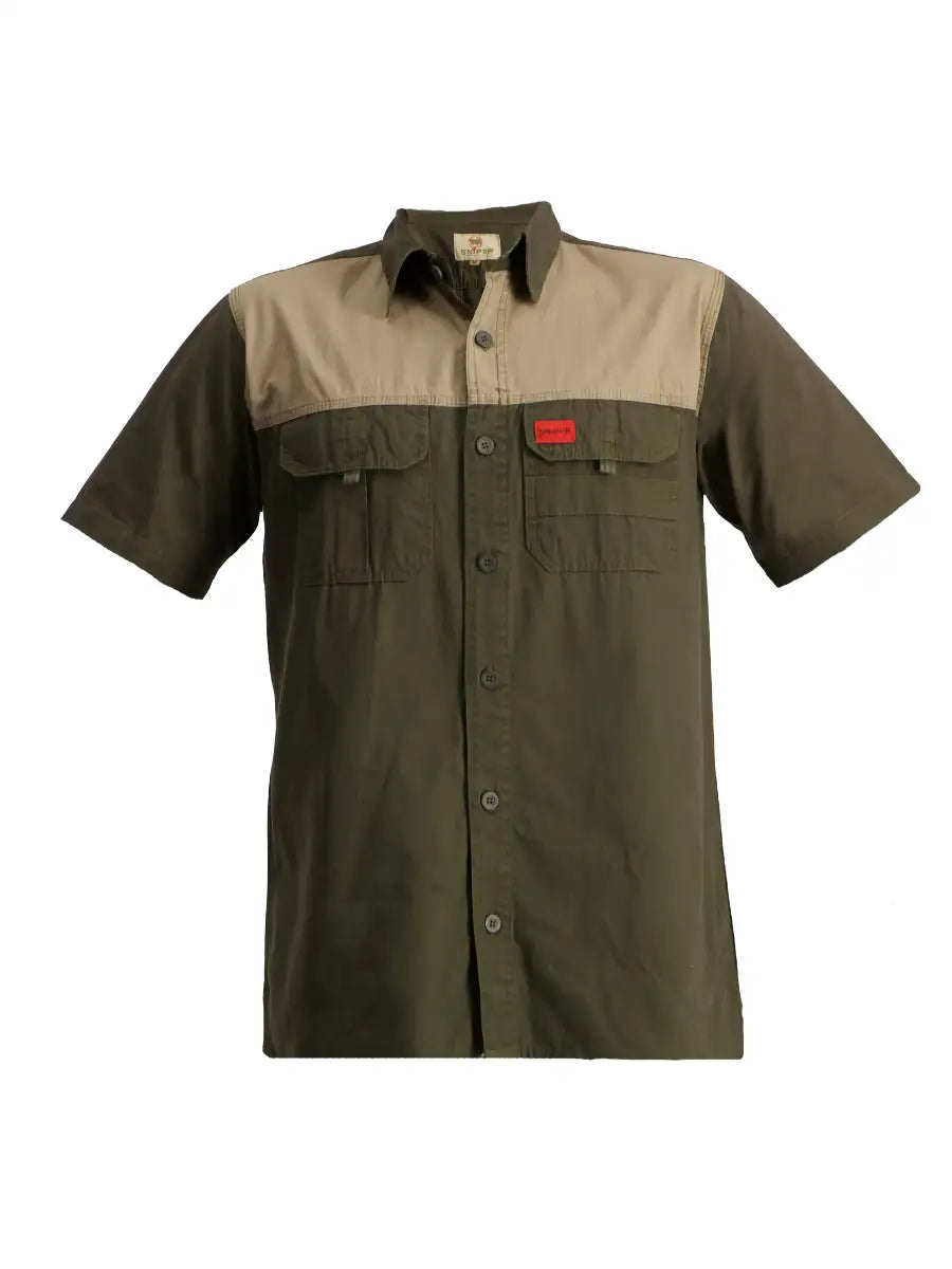Adventure Colour Block S/S Shirt - Military/Khaki