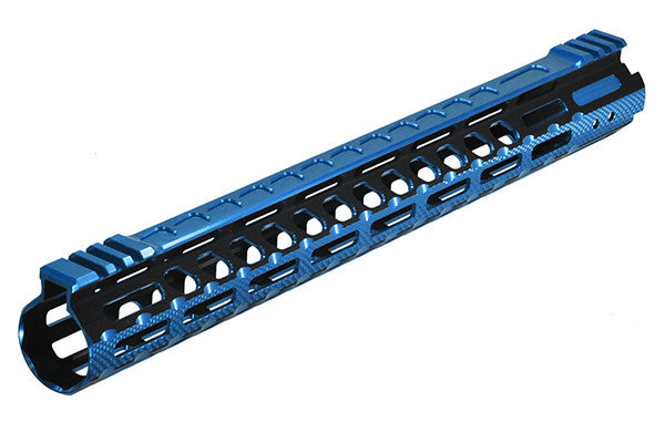 Utg AR15 PRO M-LOK 15" ULTRA SLIM RAIL , BLACK &amp; BLUE 2-TONE