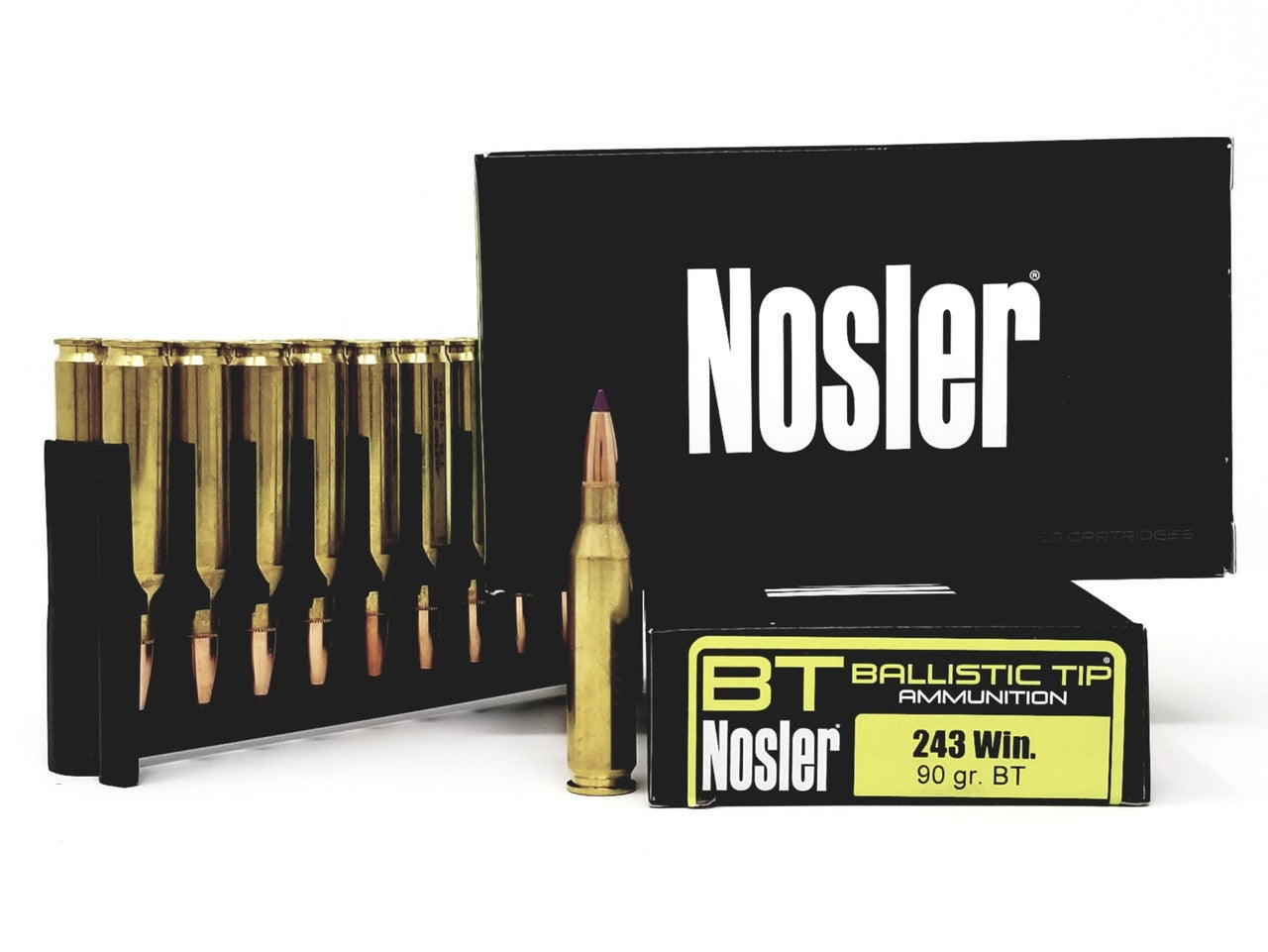 Nosler AMMO 243 WIN 90GR NOSLER BALLISTIC TIP SP (20)