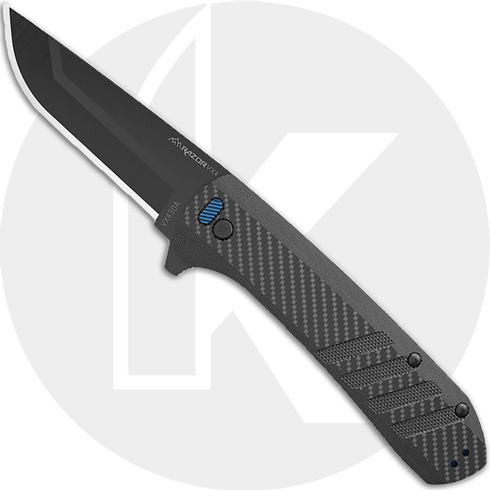 OUTDOOR EDGE RAZOR VX3 BLACK G-10 HANDLE ,BLACK BLADE 4 REPLACEMENT BLADES IN...