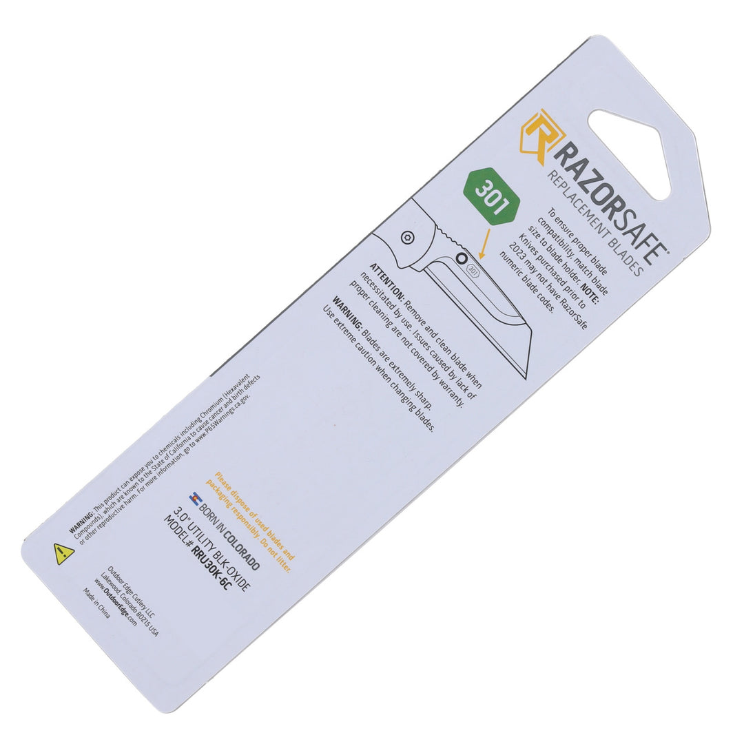 OUTDOOR EDGE 3"UTILITY BLADES BLACK 6PK (301)