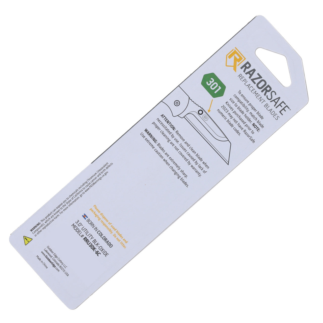 OUTDOOR EDGE 3"UTILITY BLADES BLACK 6PK (301)