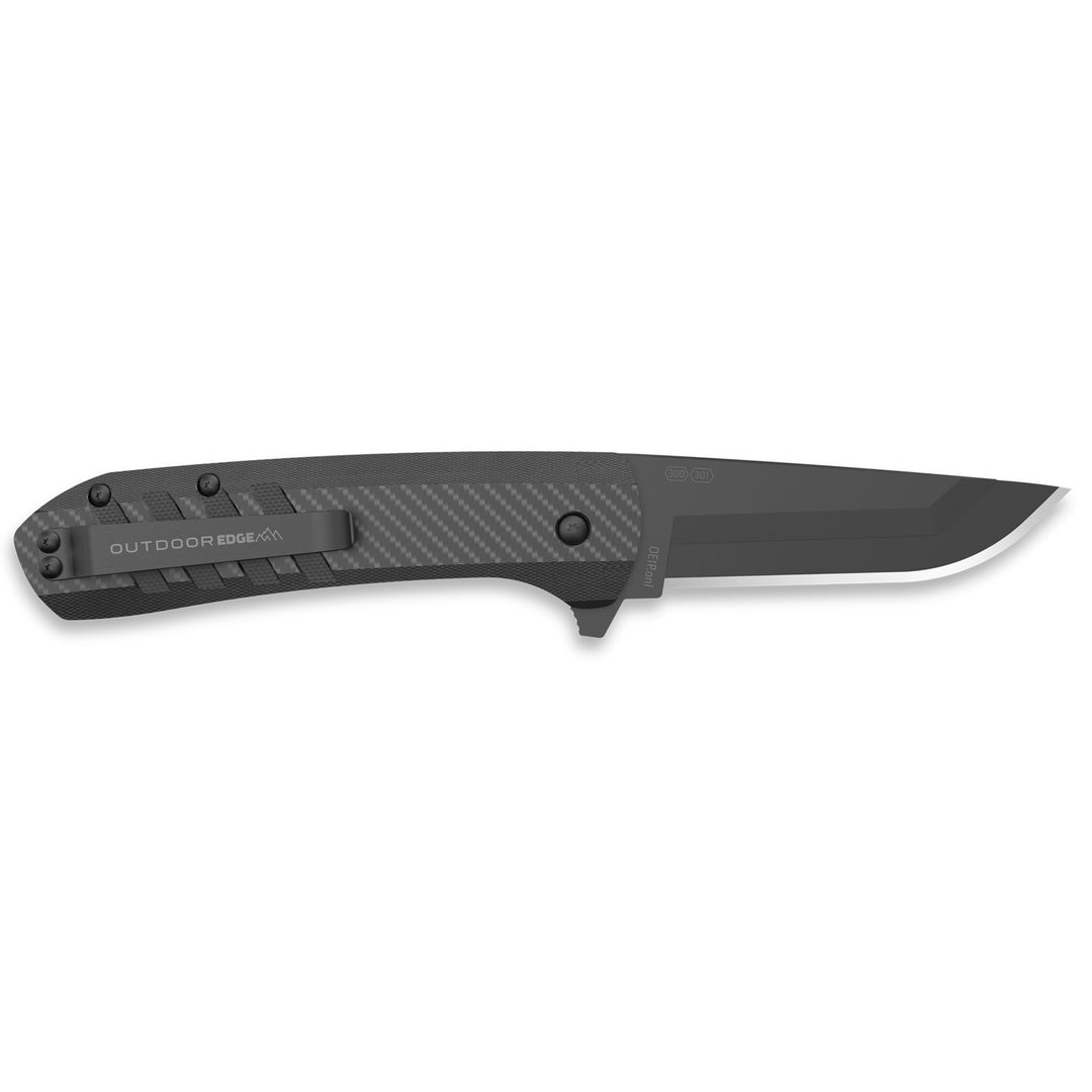 OUTDOOR EDGE RAZOR VX4 CARBON FIBER 3K OVER G10 HANDLE ,BLACK BLADE 4 REPLACE...