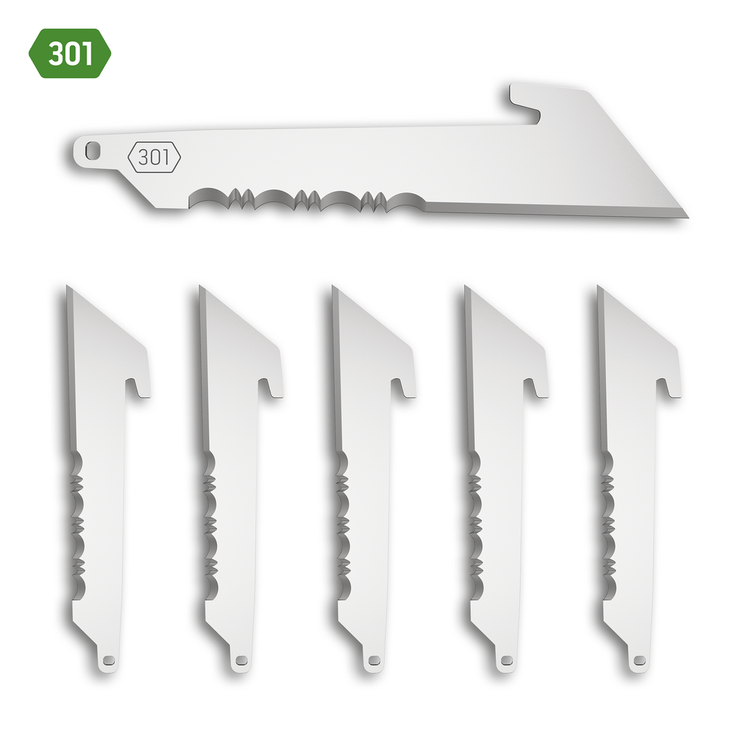OUTDOOR EDGE 3" UTILITY BLADE SERRATED BLACK 6PK (301)