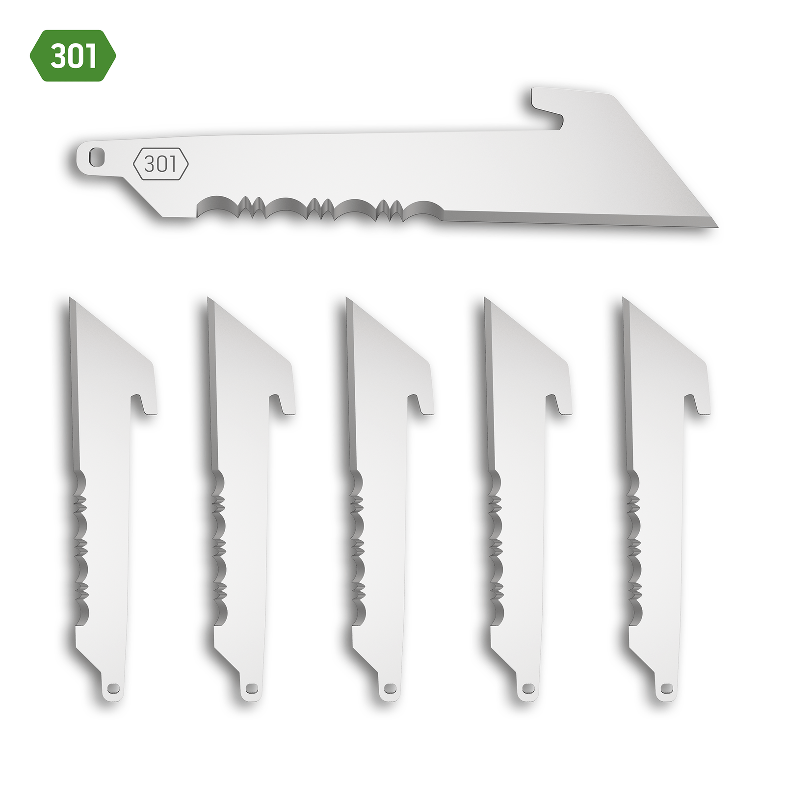 OUTDOOR EDGE 3" UTILITY BLADE SERRATED BLACK 6PK (301)