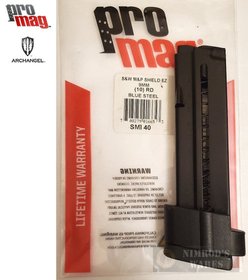 Promag MAGAZINE S&amp;W 9MM SHIELD 10RD BLUE STEEL