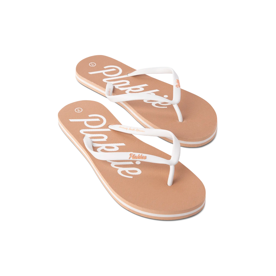 Veldskoen Plakkie Coffee Bay Tan and White
