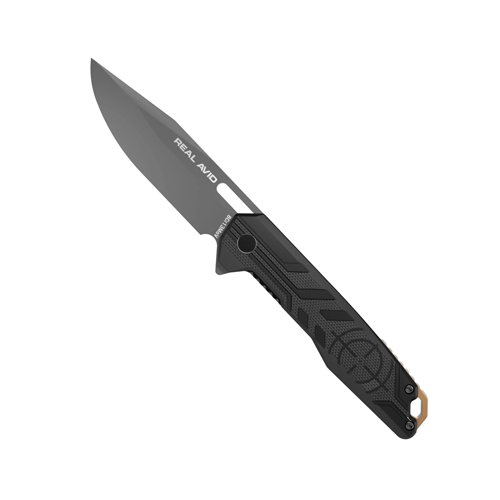 Real Avid RAV-7 BORN READY KNIFE BLACK G10 HANDLE ,SILVER BLADE