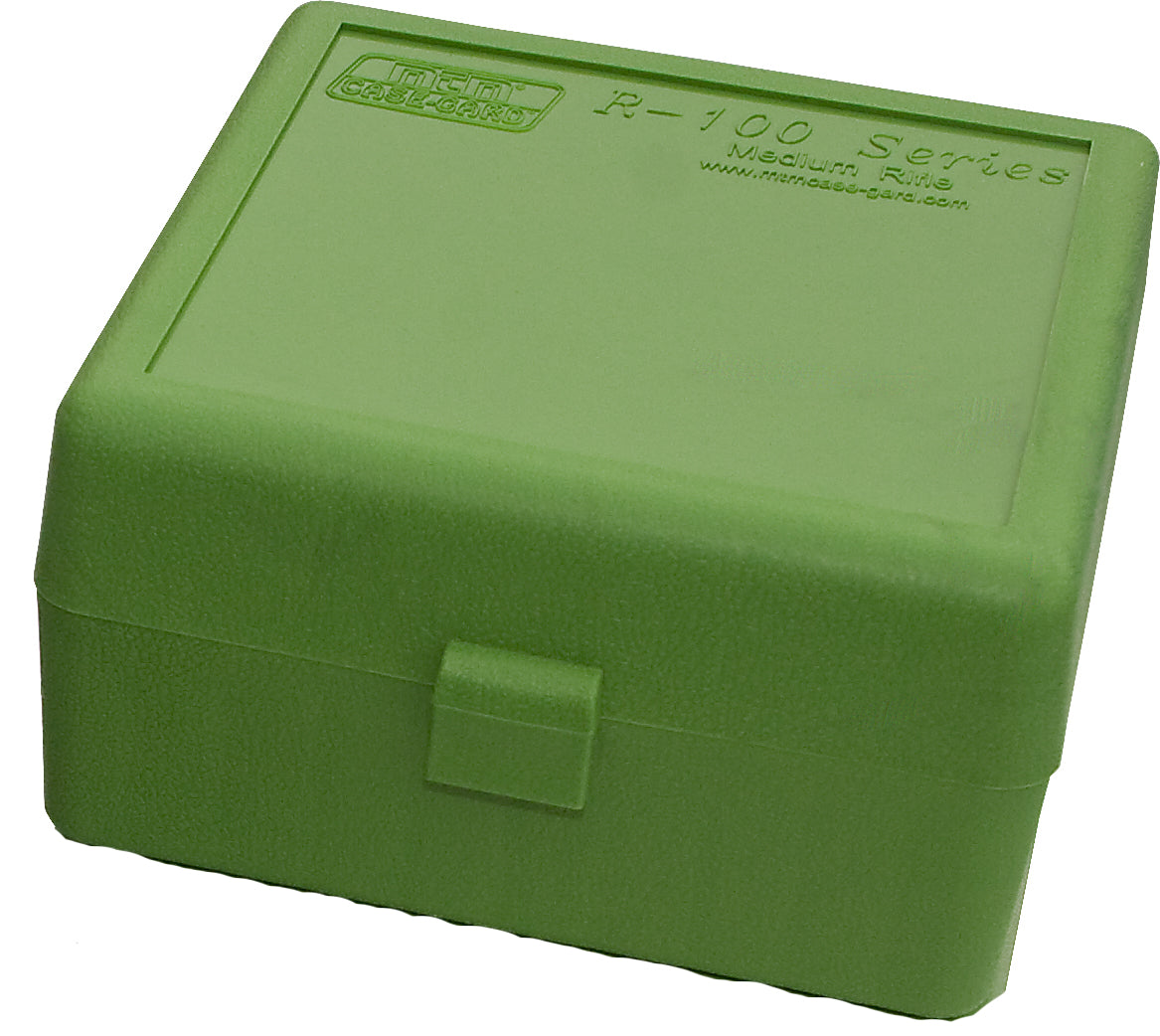 MTM Ammo Box 100 Round Rifle Flip-Top Green