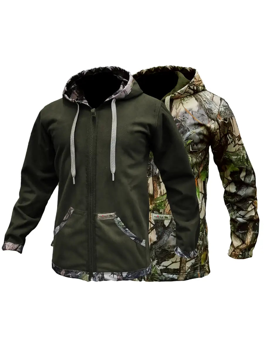 Kiddies Soft Shell Reversible Hoody - 3D/Olive