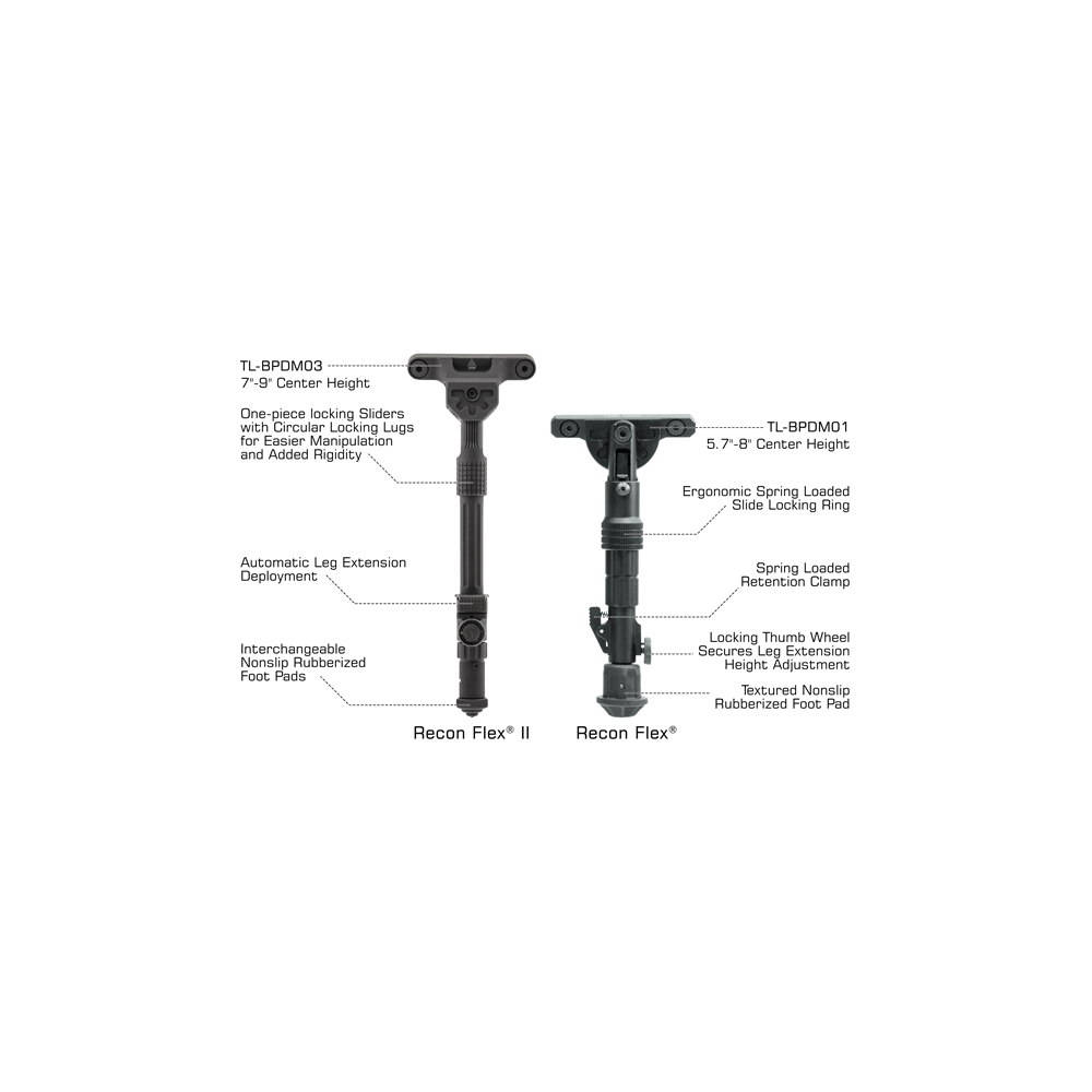 Utg RECON FLEX II BIPOD, 7"-9" CENTER GEIGHT, M-LOK