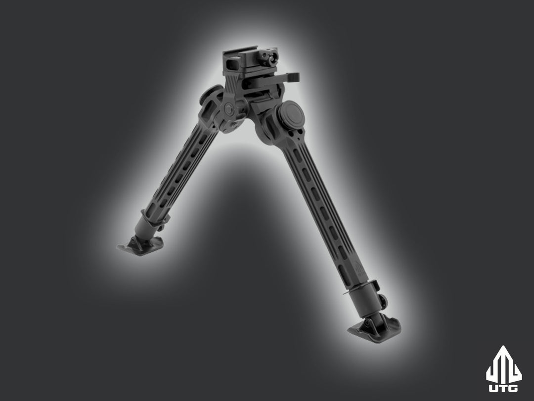 Utg BIG BORE FULL STABILITY BIPOD, 9"-14" CENTER HEIGHT