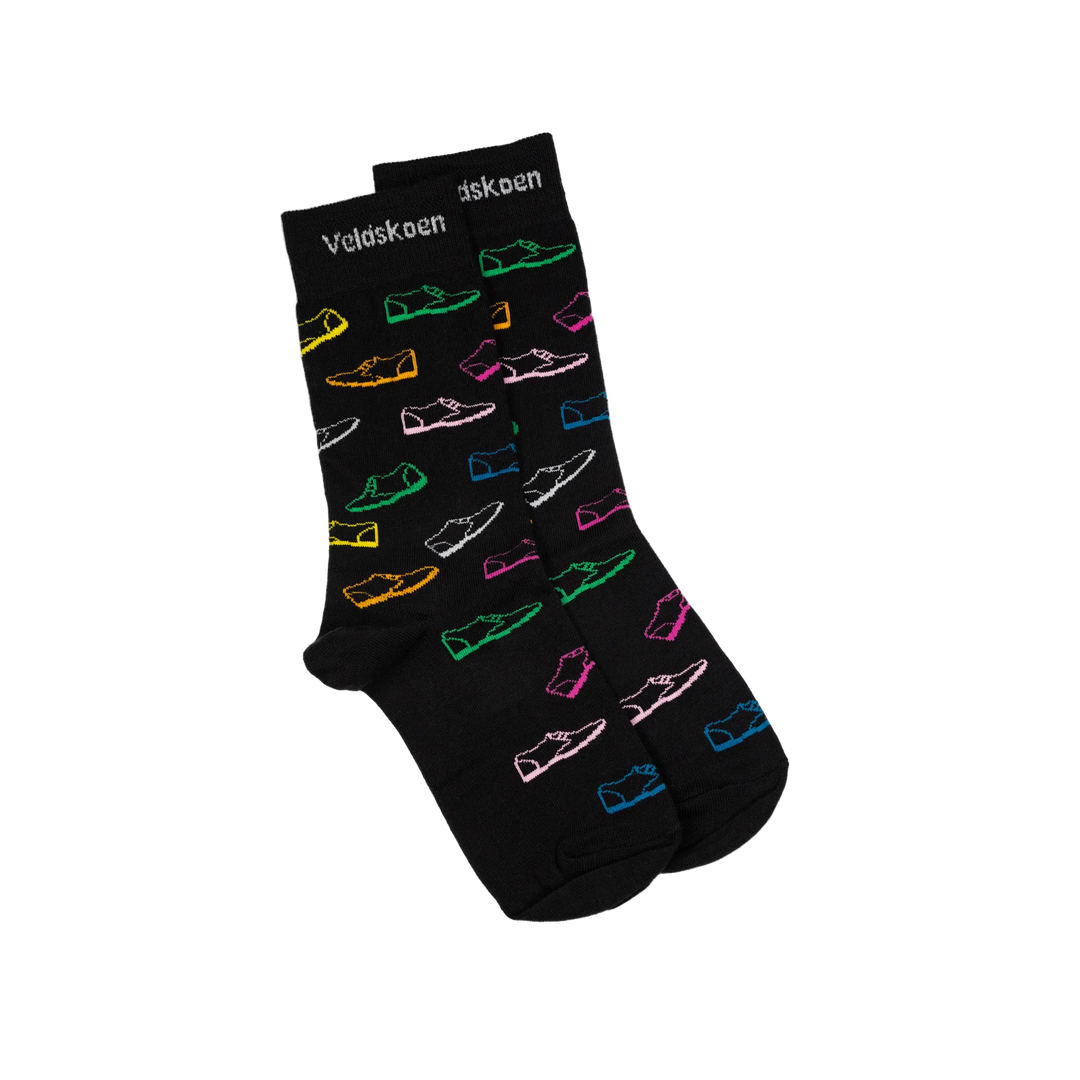 Veldskoen Socks Black and Multi Colour