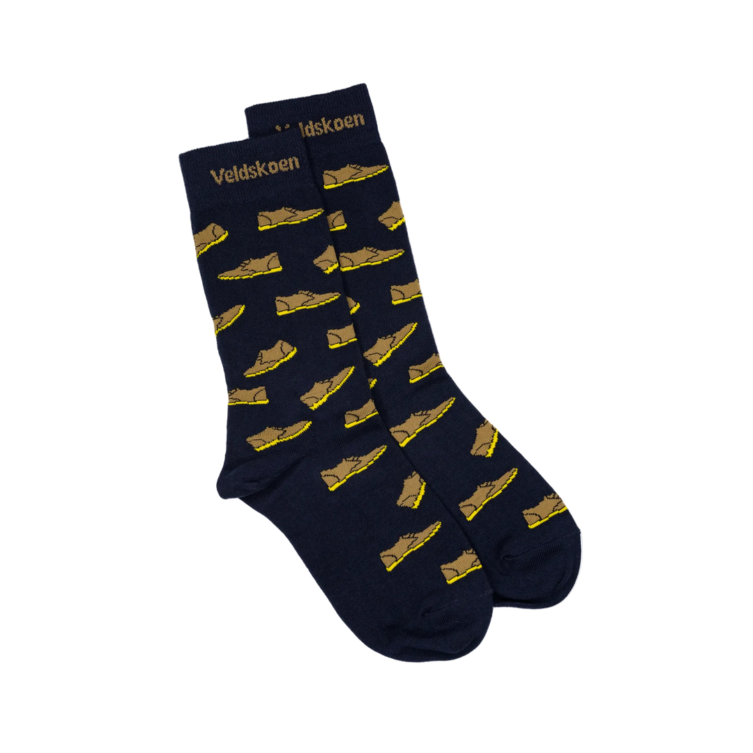 Veldskoen Socks Navy and Yellow