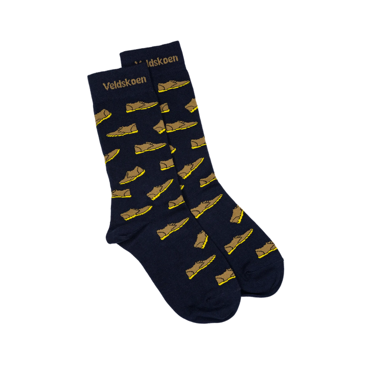 Veldskoen Socks Navy and Yellow