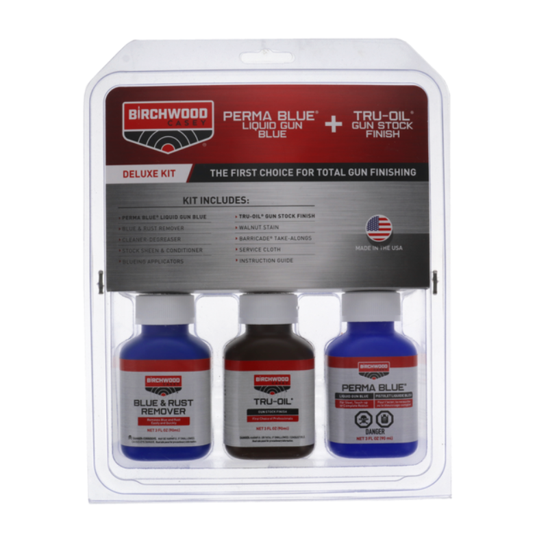 Birchwood Casey DELUXE PERMA BLUE LIQUID GUN BLUE &amp; TRU-OIL GUN STOCK FINISH KIT